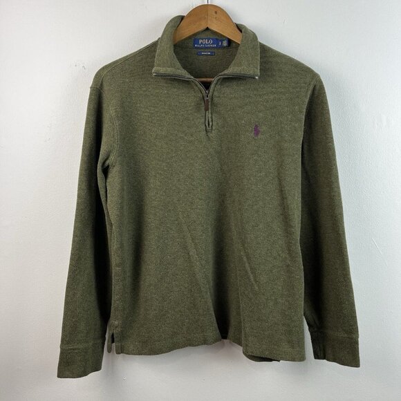 Polo Ralph Lauren Other - Polo Ralph Lauren Estate Rib Sweater Mens S Green 1/4 Zip Pullover Preppy